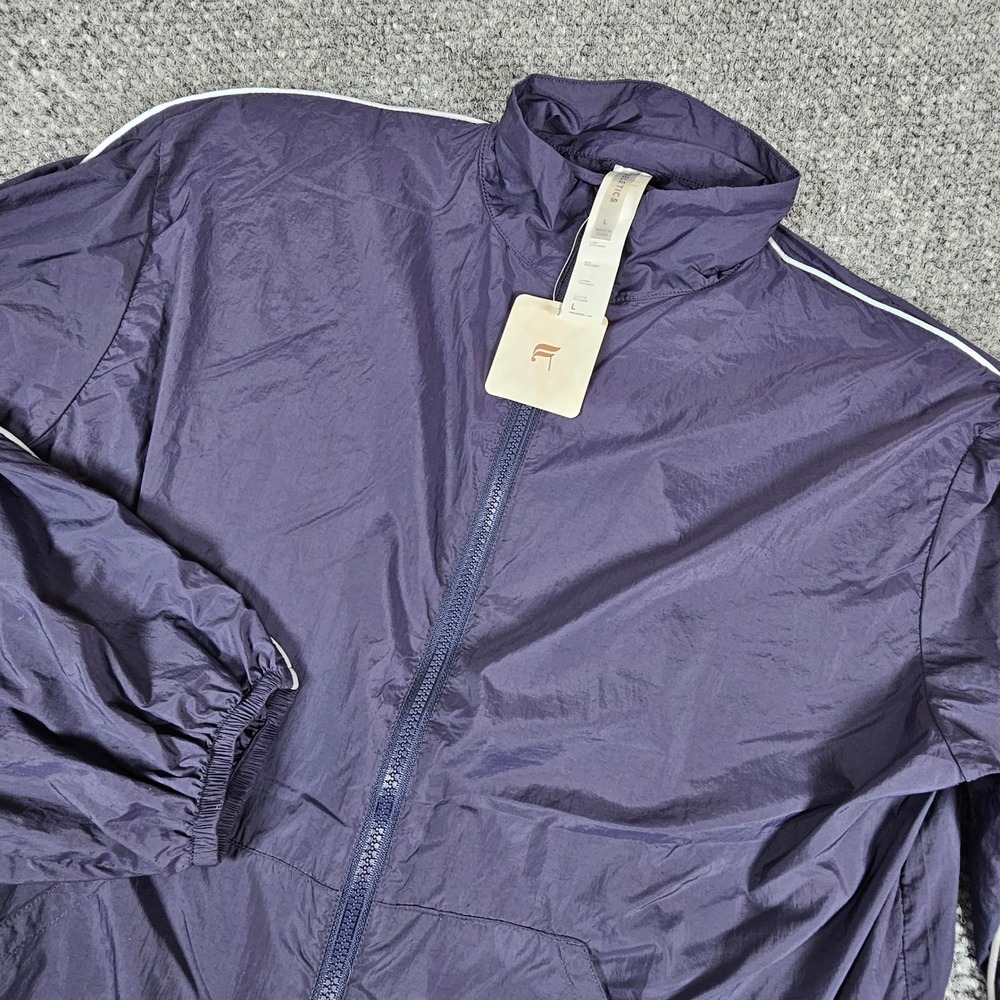 Fabletics Oversized Windbreaker Deep Navy Blue Full Zip Jacket Women Large NWT